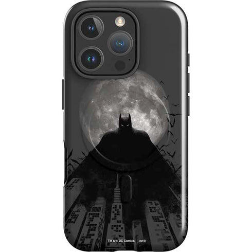 DC Comics Batman On City with Moon Art iPhone 16 Pro Magsafe Impact Case